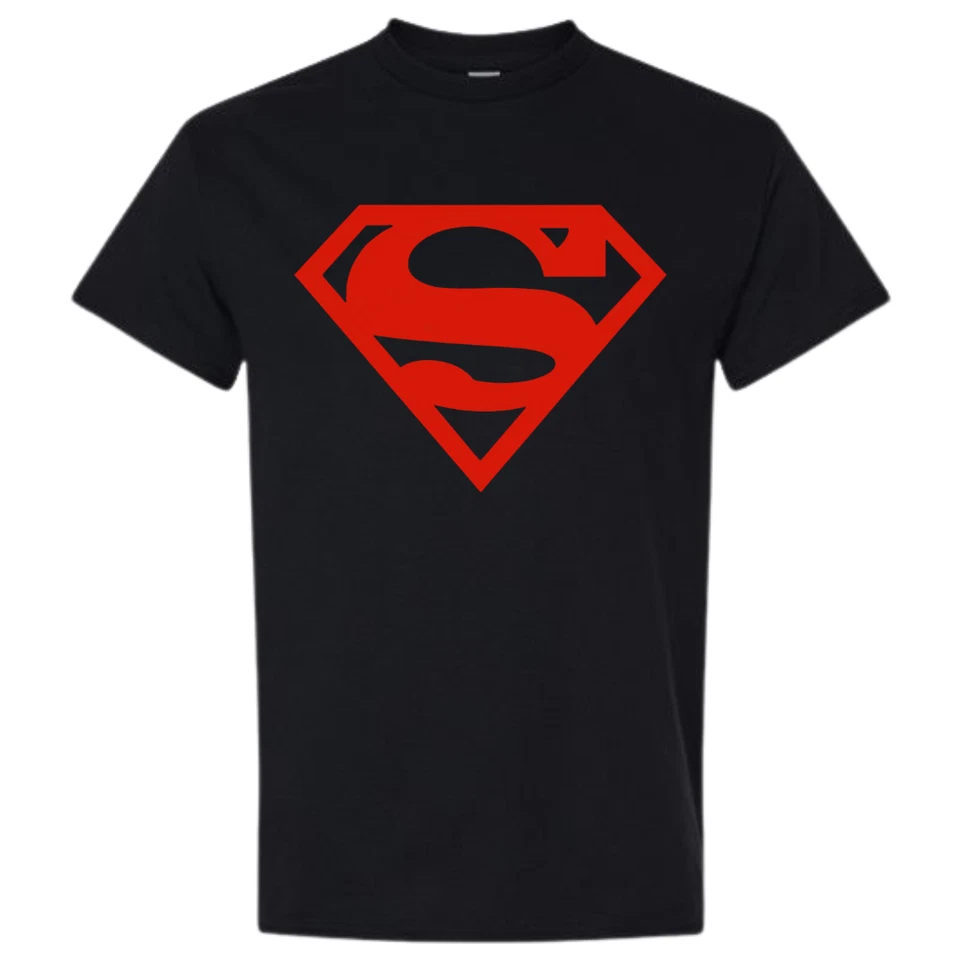 Camiseta negra con logotipo de Superman de Gildan para hombre camiseta unisex XL 100 % algodón DC Comics Foto 3 de 4