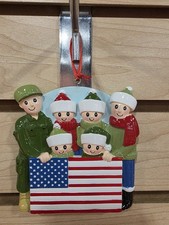 Military Family of 6 Personalized Christmas Ornament