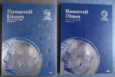 Set of 2 - Whitman Roosevelt Dime Coin Folders Number 2-3 1965-2025 Book