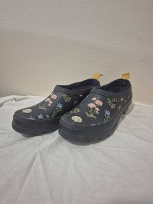 Joules Navy Floral Rubber Garden Clogs Slip On Rain Shoes Womens Size 7