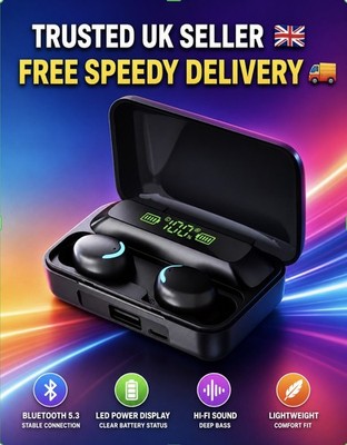 Bluetooth Kopfhörer 9D Stereo Hoher Bass Sport Ohrhörer Freisprecheinrichtung UK-Ware   