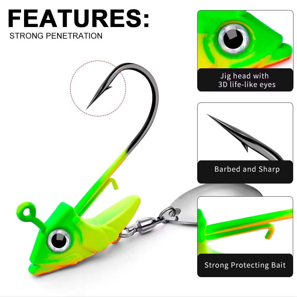 1Pc Jig Head 7.5G 10.5G 15G Fishing Lures Sinking Rotating Sequin Metal Spoons F - Image 5