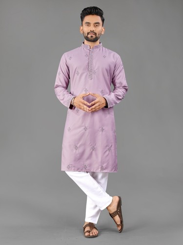MENS SOFT COTTON PRINTED KURTA PYJAMA SET FOR TRADITIONAL OCCASIONS