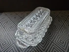 Vintage Anchor Hocking Wexford Pattern Clear Pressed Glass Covered Butter Dish