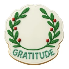 Gratitude Wreath Cookie Cutter - 4x4" Premium Kitchen Baking Design