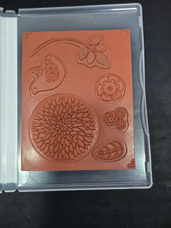 STAMPIN UP! RED RUBBER CLING STAMPS LOT OF 21 PREOWNED NICE CONDITION VARIETY