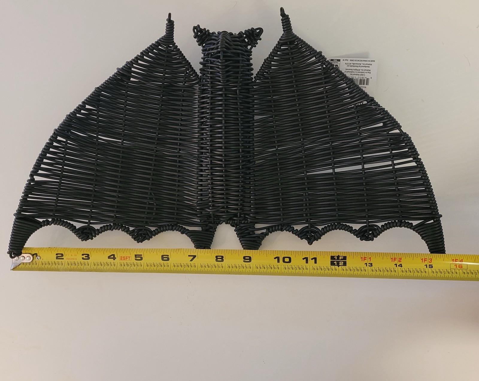 Way To Celebrate Black Wicker Bat Decor Halloween 9” x 15” Walmart Woven Hanging