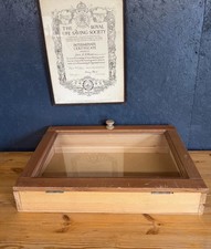 Display Case Tabletop Glass And Wood Handmade 68cm x 44cm