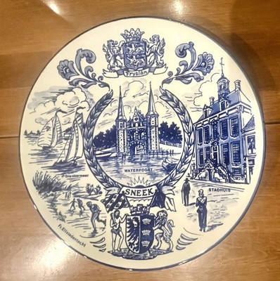 Delft Blauw Collector Plate Holland Agro Hand Painted 1950 s