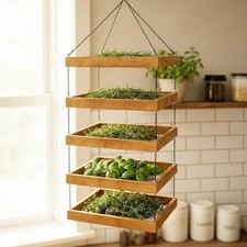 5 Tier Hanging Herb Drying Rack,Vertical Mesh Produce Dryer Screen