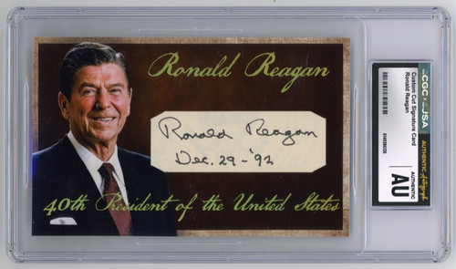 Ronald Reagan Signed Custom Cut 40th President Card JSA CGC Autograph Auto