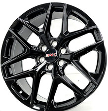 22 Gloss Black Oe Ssw Snowflake Ii Wheels 2025 Gmc Sierra 1500 At4 6x5.5 28
