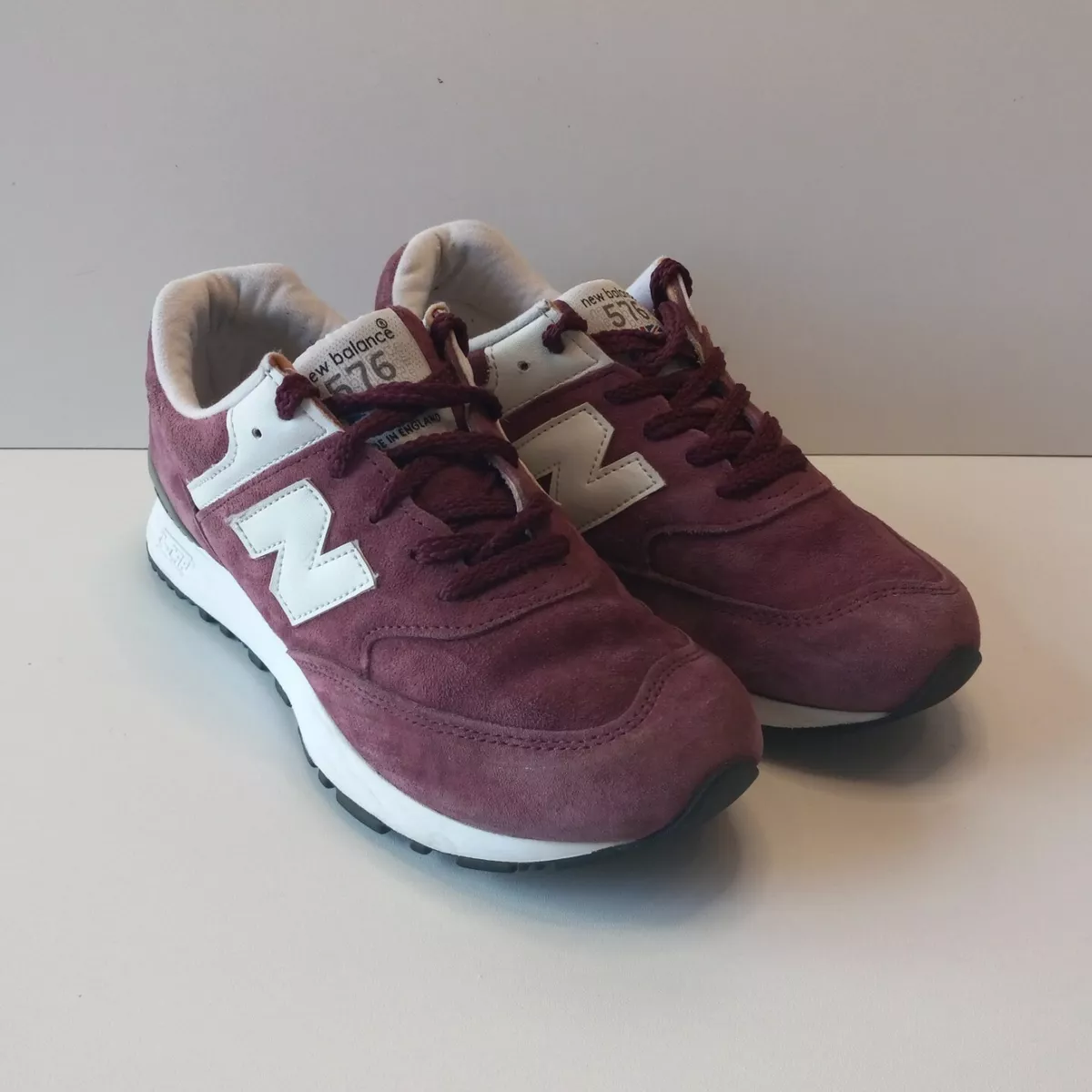 New Balance 576 Womens Size 7 B Port Royal Red Suede Sneakers Made in England