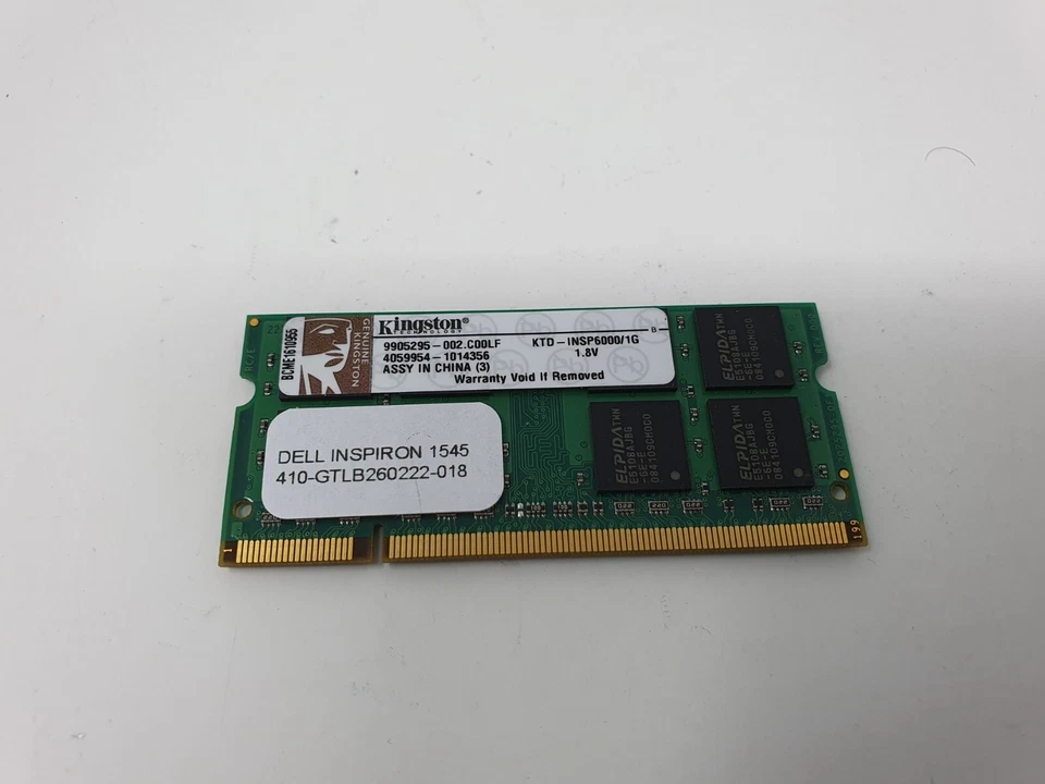 Dell Inspiron 1545 RAM Memory 1GB DDR2 PC2 Kingston KTD-INSP6000/1G Genuine Item - Image 2 of 4