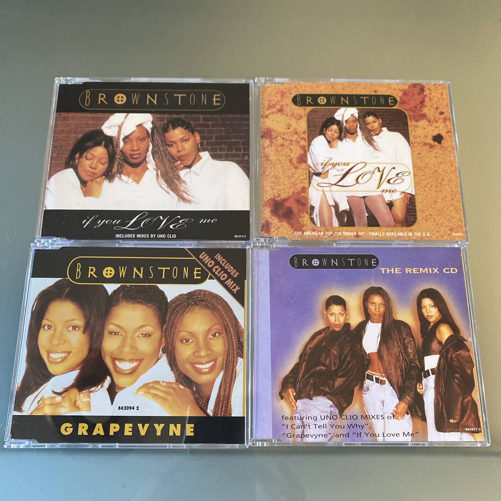 BROWNSTONE 4 💿 IMPORT SINGLES: If You Love Me Kiss & Uno Clio Mix, 🍇 Vine, Why