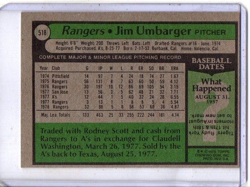 1979 TOPPS COMPLETE YOUR SET OR FAVORITE PLAYER 501-726 - Picture 35 of 427