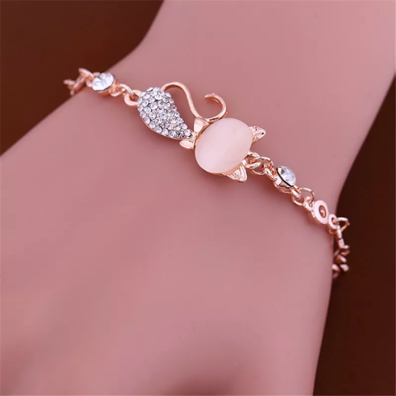 Cute rose cheap gold bracelets