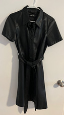 Blank NYC Faux Leather Black Button-Up Dress, S