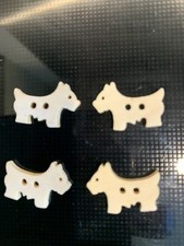 WHOLESALE X 100 Wooden Scottie Dog Shaped Buttons  25mm x 17mm - NEW