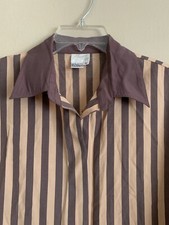 Vintage 80s Apart Retro Blouse Top Jacket Big Bold Striped Size 12