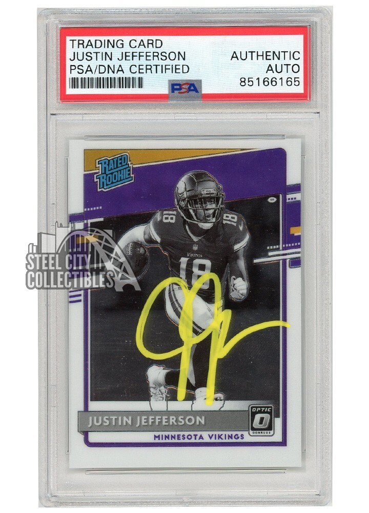 Justin Jefferson 2020 Optic Rated Rookie Variation Auto #313 PSA/DNA (Yellow) 