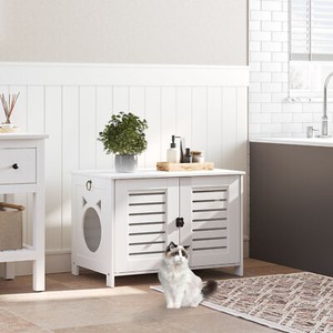 HOOBRO Katzenklo Schrank Katzenklo 60 cm Katzentoilette EWT60MW01