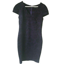 Ice London Purple Lace Print Bodycon Dress Size 12 UK – Knee Length, Stretch