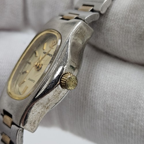 Vintage Helbros Quartz Womens Wrist Watch Two Tone New Battery - Picture 3 of 8