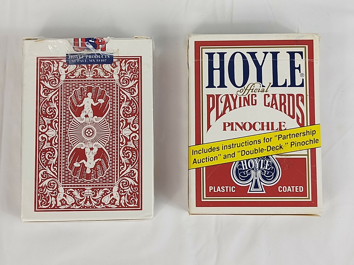 Playing Cards Auction Pinochle Vintage Hoyle Plastic Coated