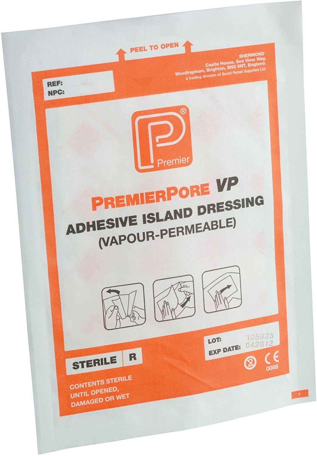 PremierPore VP Showerproof Adhesive Island Dressing, Pack of 50, 10 x