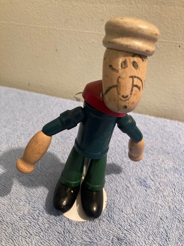 Vintage POPEYE Jointed Wood Toy Doll 1930's Popeye READ - Imagen 8 de 8