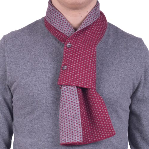 Marenza Sciarpa uomo elegante in misto cashmere double face con bottoni - Foto 7 di 8