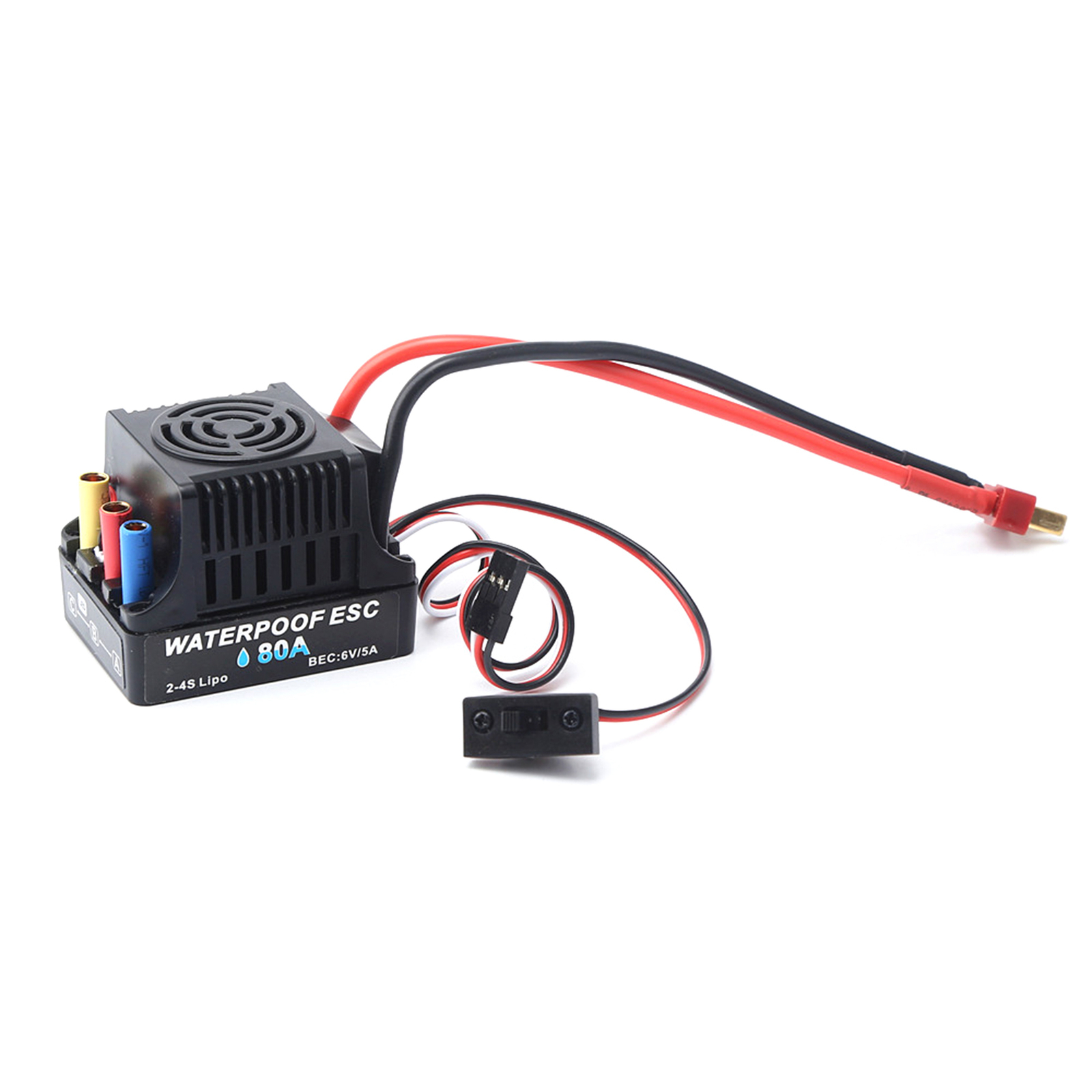80A Brushless 2-4S ESC Electric Speed Controller 6V 5A BEC For 1/10 RC Car Y2L9