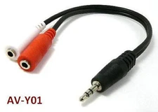 6 inch 3.5mm Stereo Headphone Audio Y - Splitter Cable 
