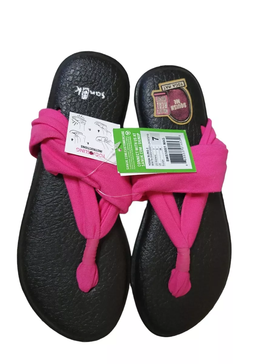 Sanuk Women's Pink Yoga Sling 2 Yoga Mat Sandals Size 7