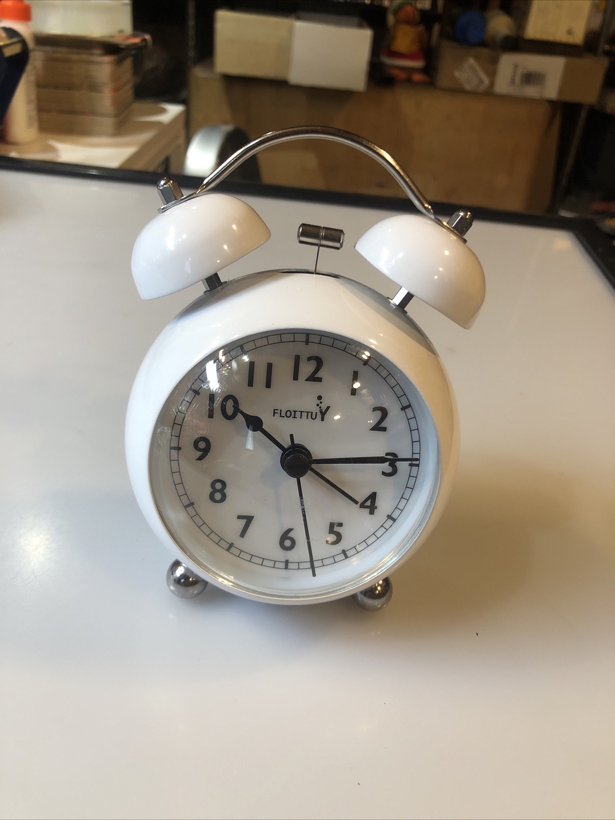 Vintage Twin Bell Alarm Clock - Extra Loud, Battery Powered, Backlight, Black Metal 10 thumbnail image