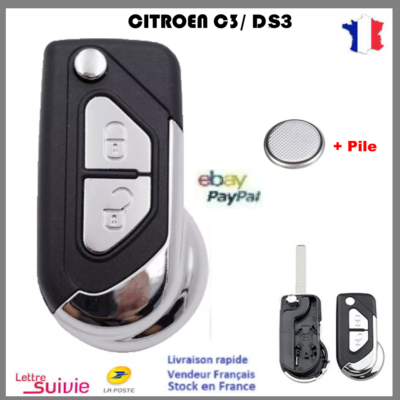 Coque De Télécommande (plip) Pour Citroën C2/C3/C4/C5/C6/DS3, 2 Boutons, Référence CE0536 - Neuf