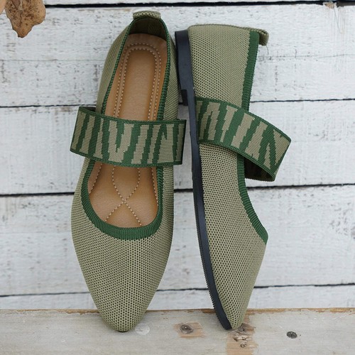 Damen Ballerinas mit Farbblock-Strickdesign – Elegante Flats mit spitzer Zehenpa - Bild 25 von 38