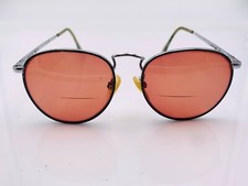 Vintage Hudson DG-45 Black Silver Metal Oval Sunglasses FRAMES ONLY