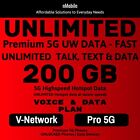 Top Tier Business Plan: Verizon Pro5G Unlimited Data+200Gb Hotspot