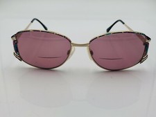 Vintage Eyetel Tess 323 Purple Gold Metal Oval Italy Sunglasses FRAMES ONLY
