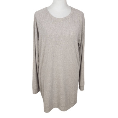 Bobi Cream Ribbed Knit Tunic Size Medium Oatmeal Tunic