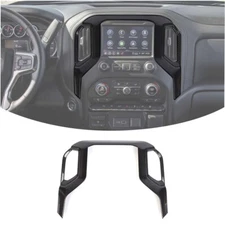 Carbon Fiber Radio Display Navigation System Cover Trim For Chevy Silverado 19+