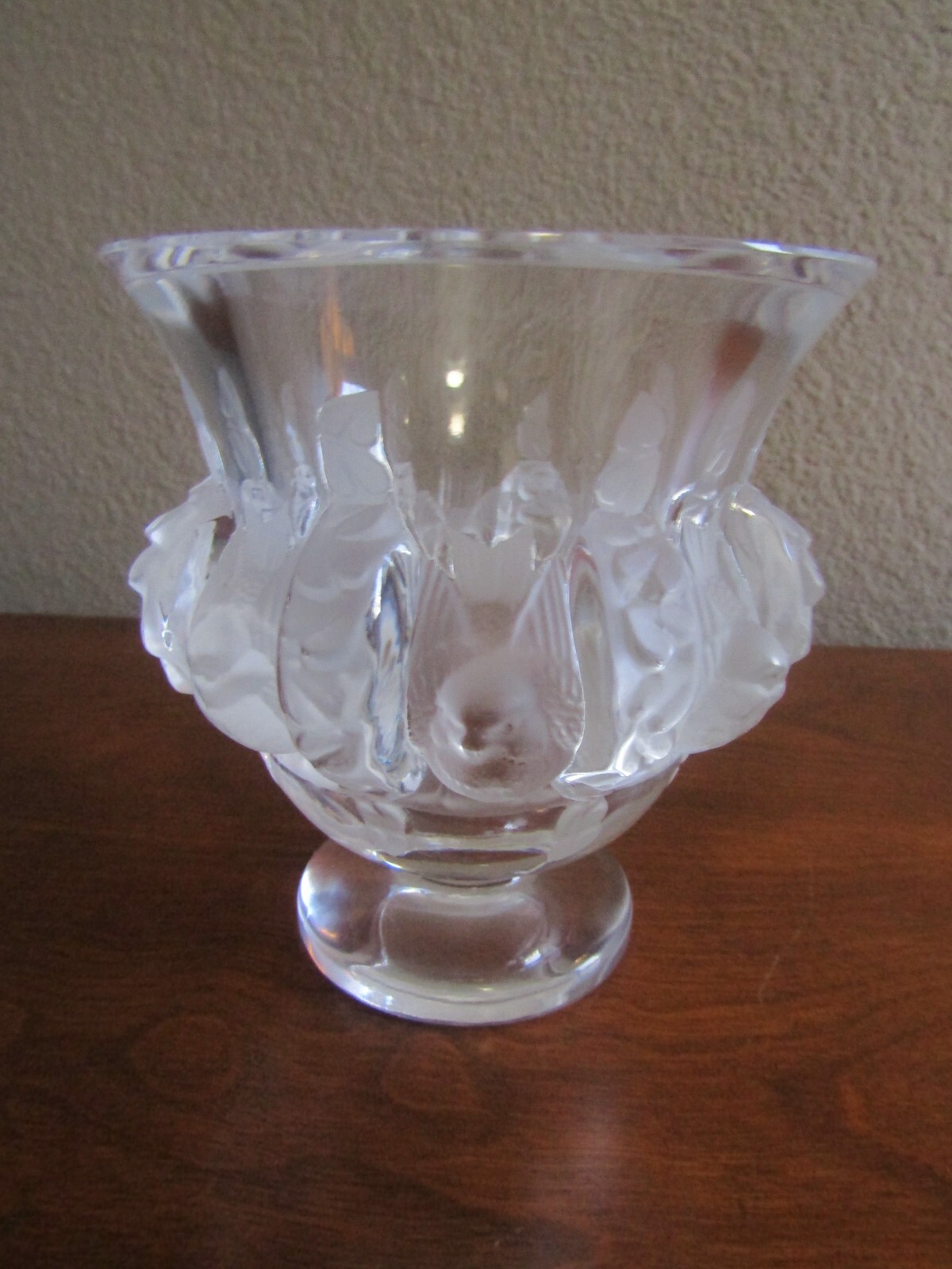 Lalique Crystal / DAMPIERRE / SPARROWS Birds / Frosted VASE / 4 3/4" eBay