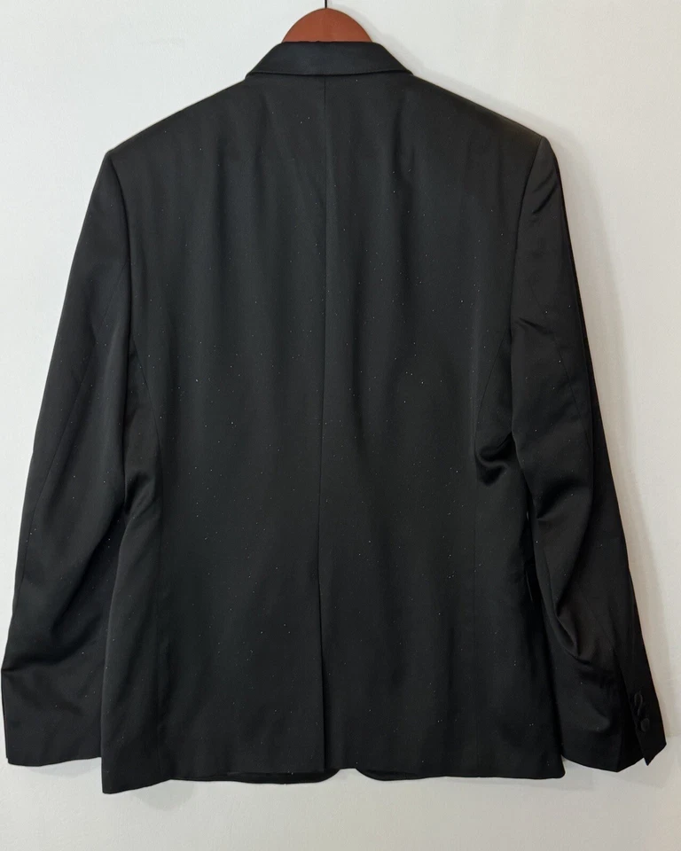 Versace Collection Black Glitter Dinner Tuxedo Jacket Size 44 L #227 - Image 4 of 4