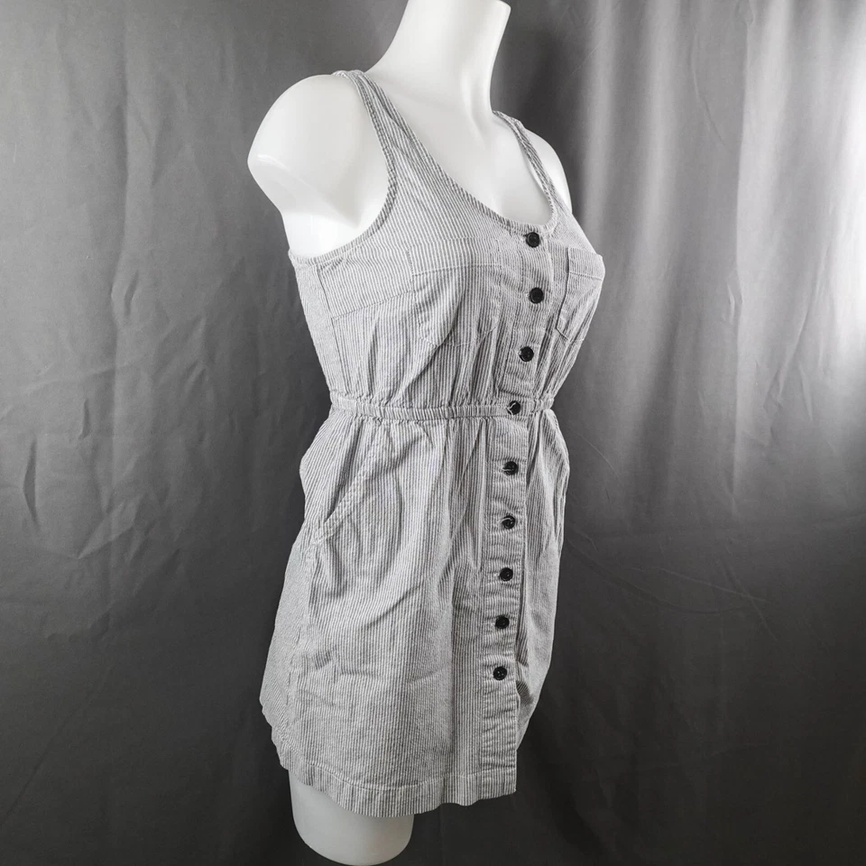 I Love H81 Womens Dress Small Gray Stripe Cotton Sundress Mini Summer Coastal - Изображение 4 из 4