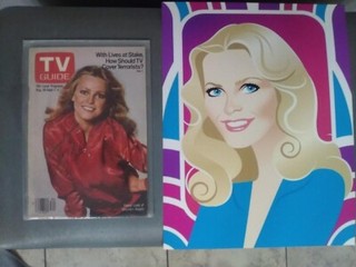 rare Cheryl Ladd hand signed TV Guide (cover only) autographed Charlie`s Angels