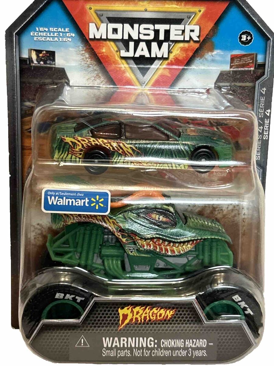 【未開封】フィギュア　1/64 5人+ドラム缶4個 Monster Jam 1:64 Walmart Exclusive Dragon & Race Car Series