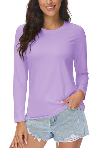 UPF 50+ Women's Long Sleeve Hiking Sun Shirts Quick Dry Gym Workout Casual Tops - Picture 11 of 103