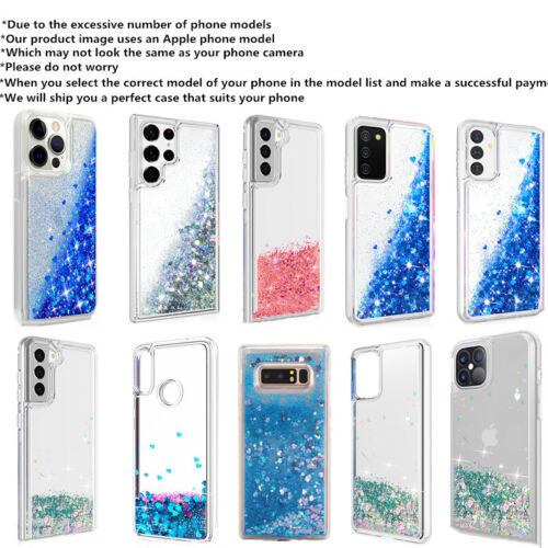 For iPhone 14 Samsung S23 OPPO Xiaomi Butterfly Liquid Bling Quicksand Case